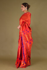 Red  Blue Mekhela ChadorDSC08637