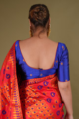 Red  Blue Mekhela ChadorDSC08640