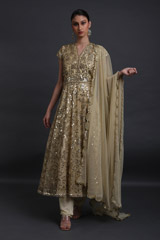 Golden Mirrorwork Anarkali Set434_video