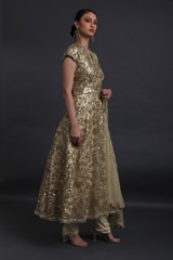 Golden Mirrorwork Anarkali SetIMG_2869