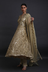 Golden Mirrorwork Anarkali SetIMG_2871