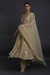 Golden Mirrorwork Anarkali SetIMG_2873