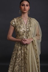 Golden Mirrorwork Anarkali SetIMG_2876