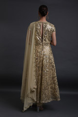 Golden Mirrorwork Anarkali SetIMG_2889