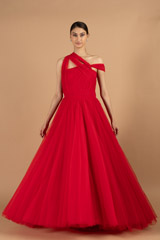 Red Tulle Gown