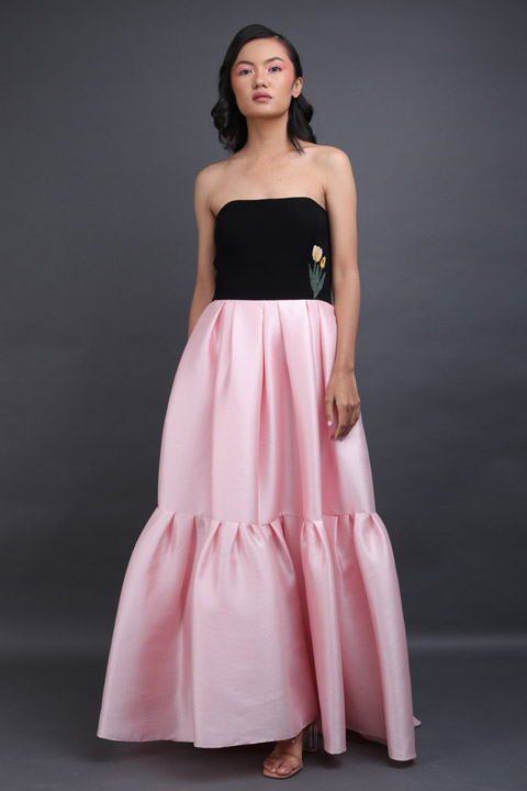 Off Shoulder Tiered Gown