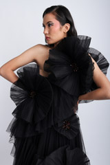 Black Gown With Zingrin FrillsIMG_7109