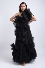 Black Gown With Zingrin Frills