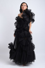 Black Gown With Zingrin FrillsIMG_7117