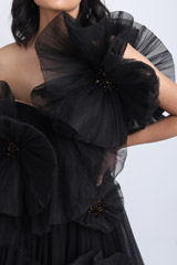 Black Gown With Zingrin FrillsIMG_7131