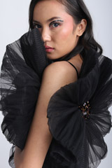Black Gown With Zingrin FrillsIMG_7140