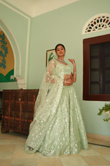 Green Lehenga with Foil GotaDSC03254