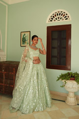 Green Lehenga with Foil GotaDSC03257