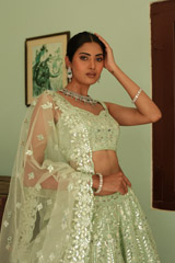 Green Lehenga with Foil GotaDSC03261