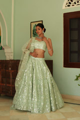 Green Lehenga with Foil GotaDSC03262