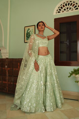 Green Lehenga with Foil GotaDSC03265