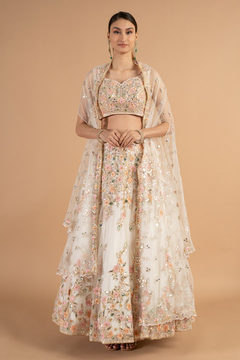 Lehenga With Blouse And Cape