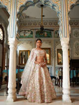 Pink Foil Gota Work Lehenga Set