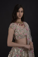 Pink Foil Gota Work Lehenga Set_SUB8049