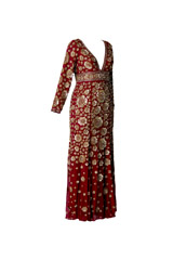 Maroon Embellished Gown2