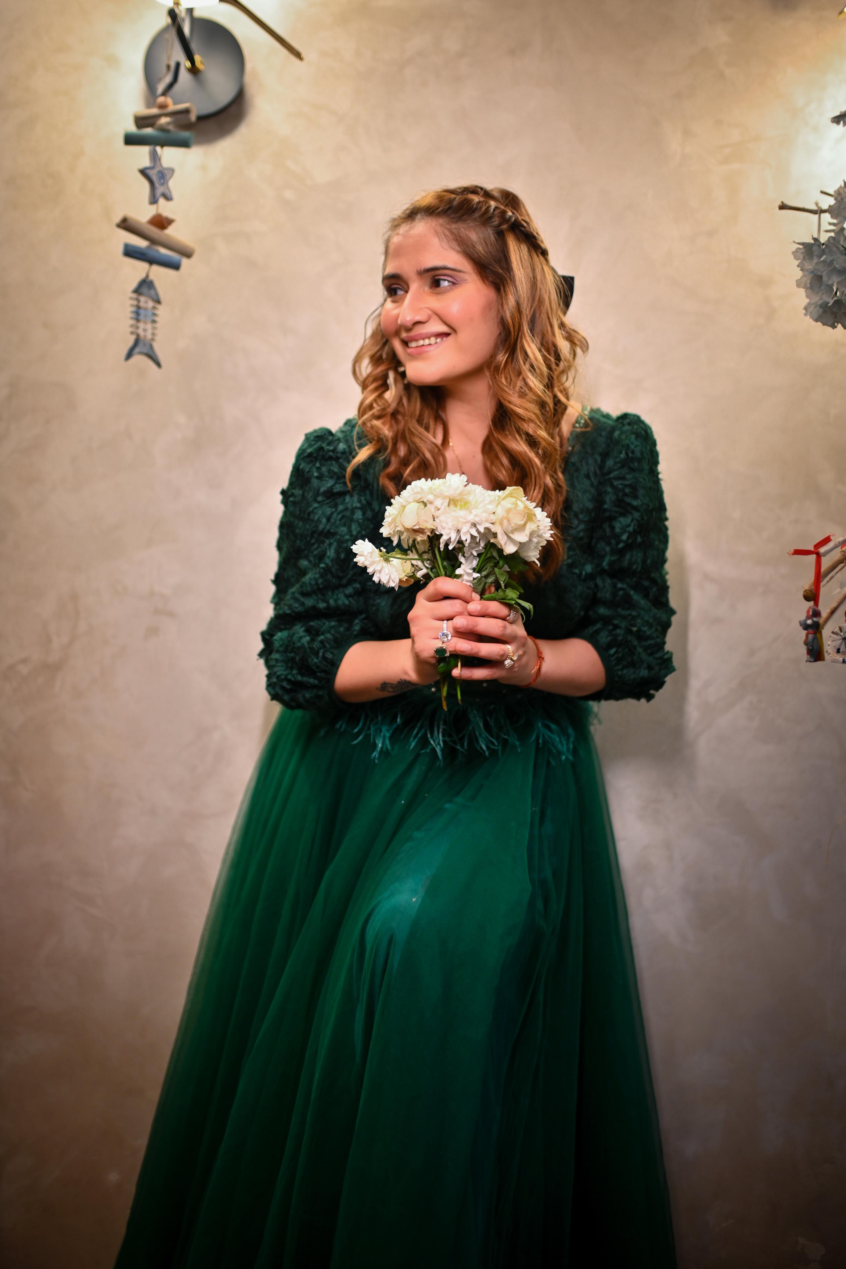 Green Net Gown