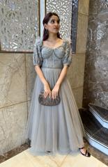 Grey Embellished Gown1