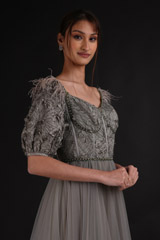 Grey Embellished GownDSC08097