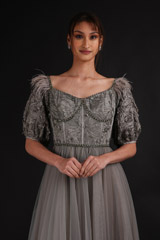 Grey Embellished GownDSC08098