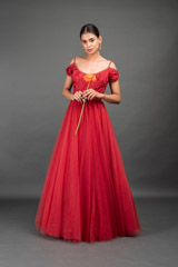 Red Cold Shoulder Gown4363_video