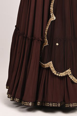 Brown Hand Embroidered LehengaDSC_3293