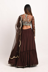 Brown Hand Embroidered LehengaDSC_3323