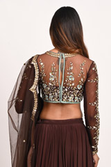 Brown Hand Embroidered LehengaDSC_3325