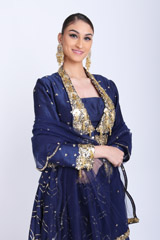 Blue Cutwork Scallop LehengaIMG_7534