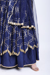 Blue Cutwork Scallop LehengaIMG_7552