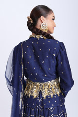 Blue Cutwork Scallop LehengaIMG_7561