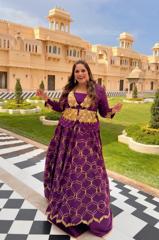 Purple Cutwork Scallop Lehenga1