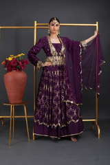 Purple Cutwork Scallop Lehenga4372_video