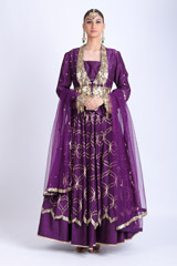 Purple Cutwork Scallop Lehenga