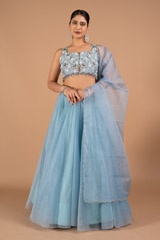 Organza Skirt with Scallop Blouse