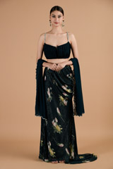 Navy Blue Printed Lehenga