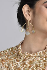 Peach Raw Silk Saree Gown_SUB7340