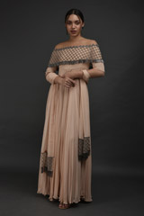 Peach Georgette Gown_SUB7738