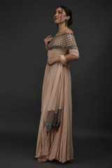 Peach Georgette Gown_SUB7741