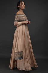 Peach Georgette Gown_SUB7744