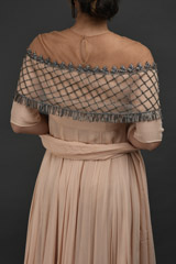 Peach Georgette Gown_SUB7766