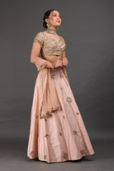 Peach Sequin Work Lehenga