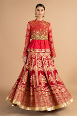 Flaming Red Peplum Top Bottom SetDSC00232