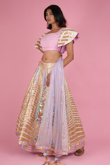 Lilac Double Layered LehengaDSC07790