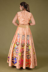 Peach Applique Work Top Bottom SetDSC07772