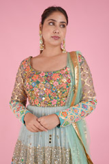 Ocean Blue Peplum LehengaDSC07737